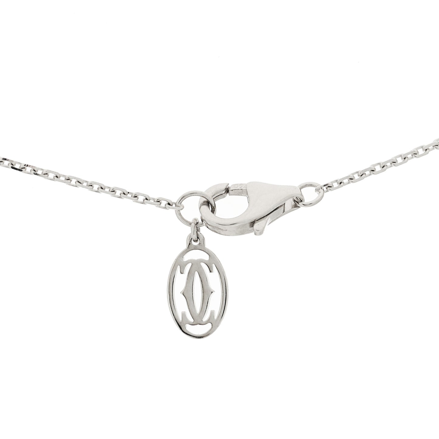 18K White Gold Diamond .30ct Galanterie de Cartier Paved Pendant Necklace