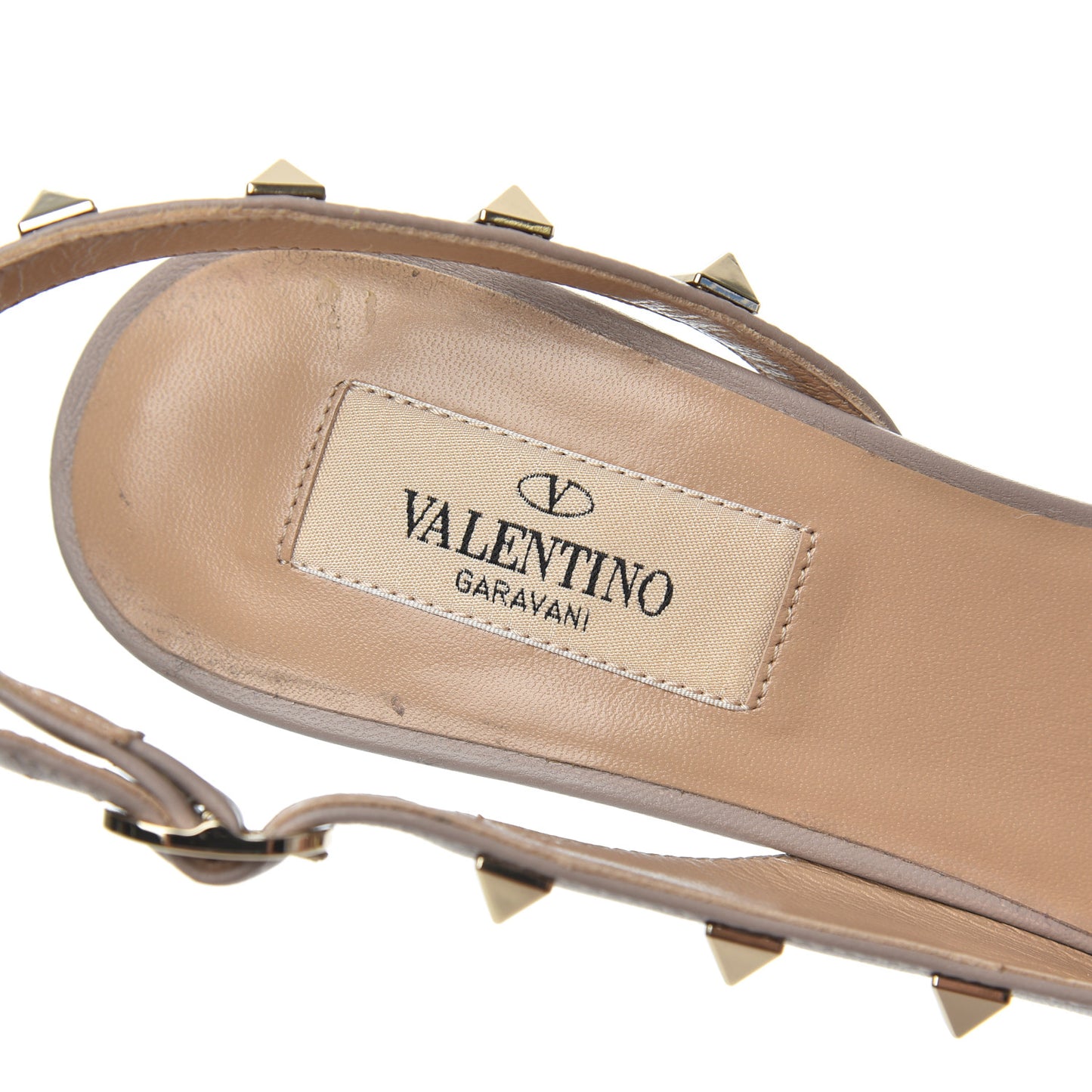 Patent Rockstud Half D'Orsay Slingback 85mm Pumps 38 Poudre