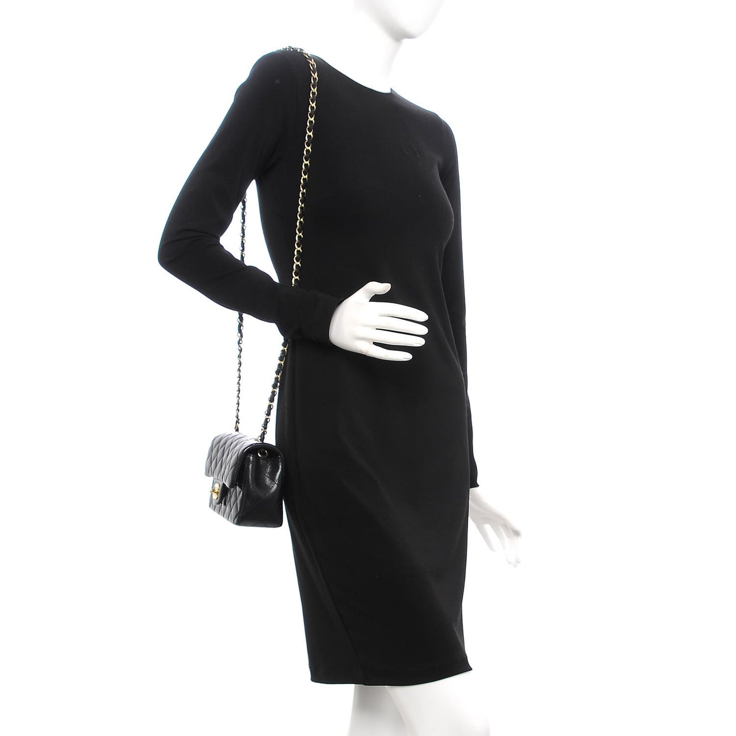 Caviar Quilted Mini Rectangular Flap Black