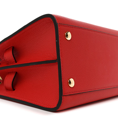 Burberry Grainy Calfskin Two Handle Title Bag Red 8 of 9