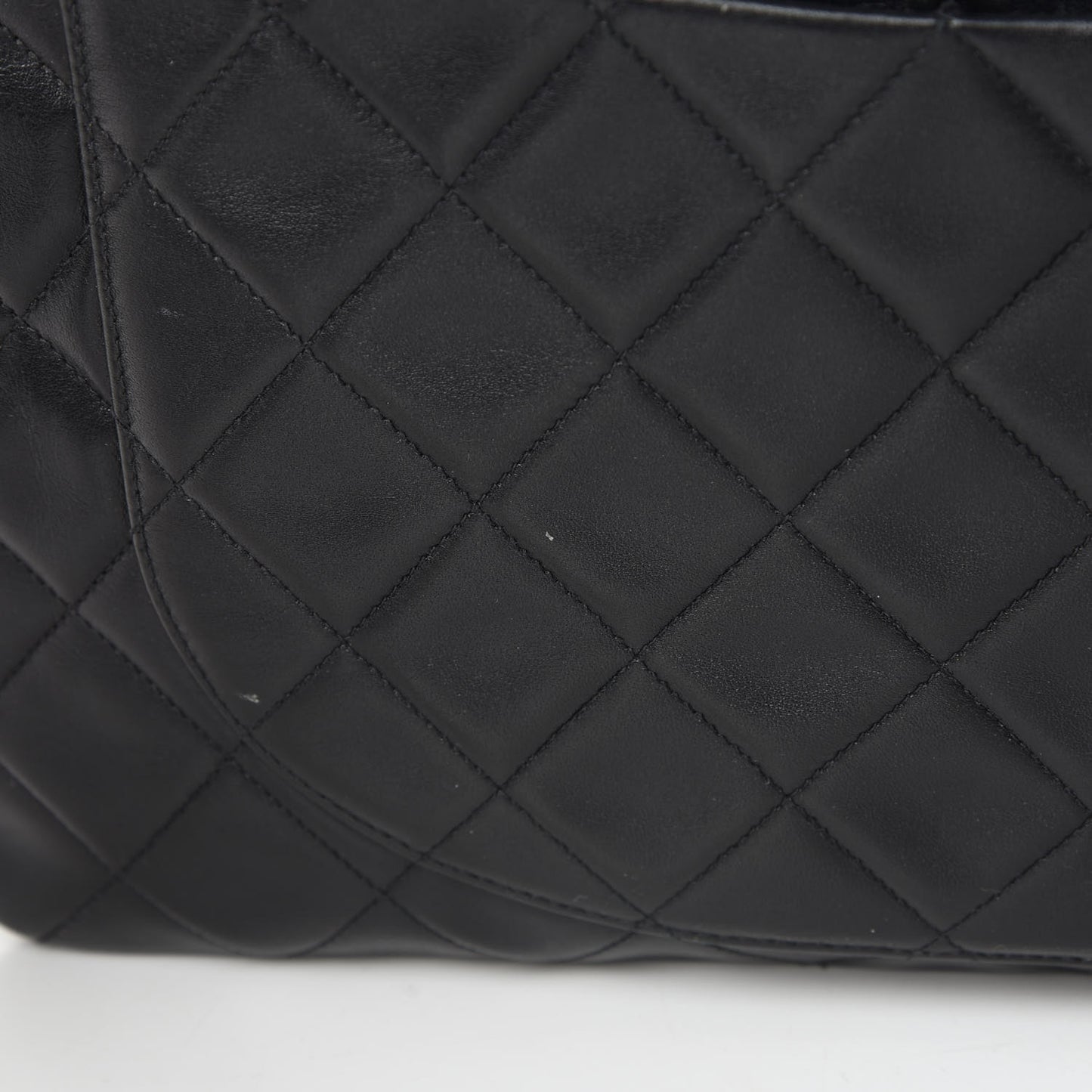 Lambskin Quilted XL Jumbo Single Flap Black