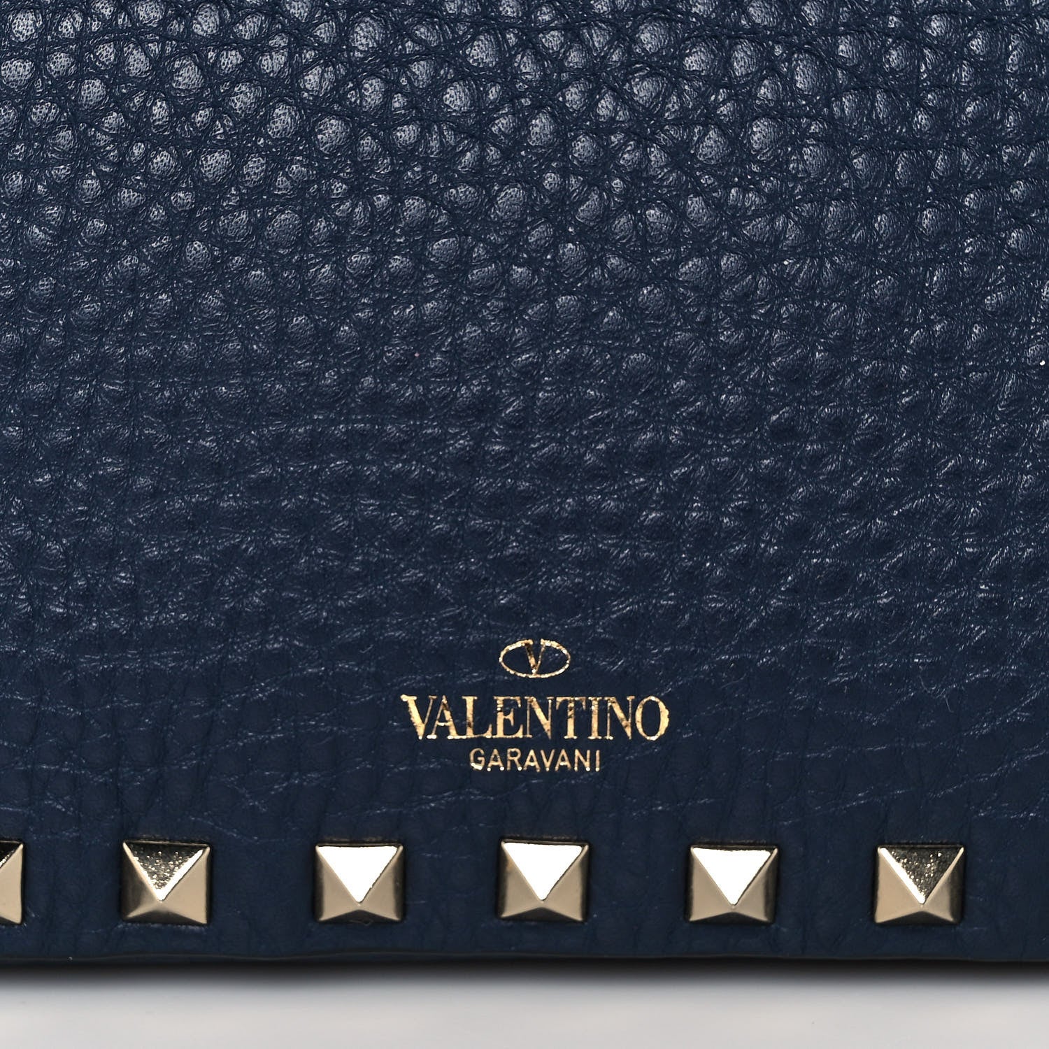 Valentino Garavani Pebbled Calfskin Small Rockstud Flip Lock Shoulder Bag Marine 7 of 9