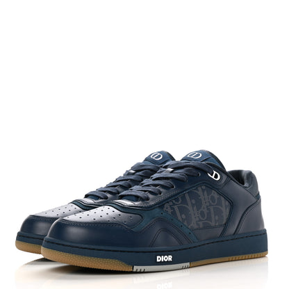 Christian Dior Smooth Calfskin Oblique Galaxy Mens B27 Low Top Sneakers 42 Blue Beige 3 of 10
