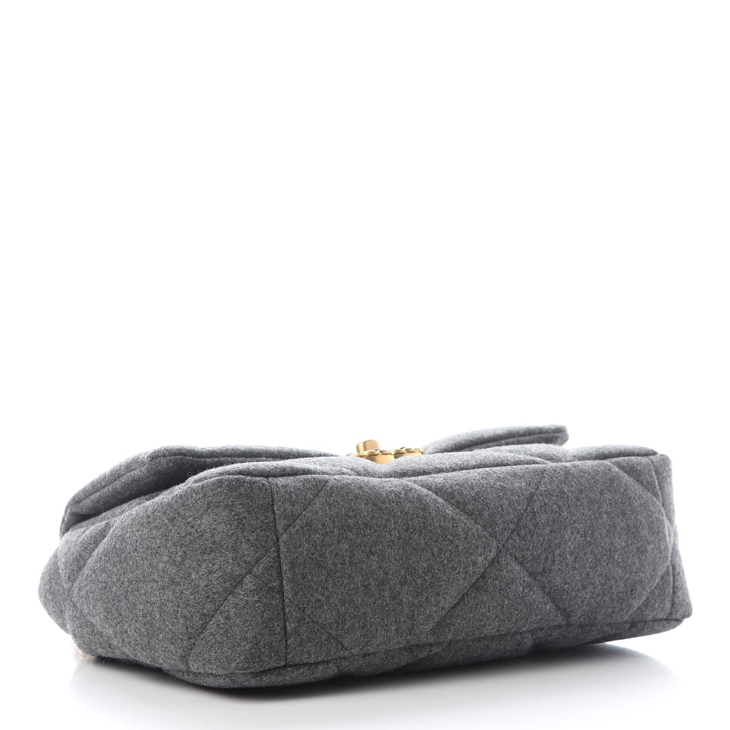 Wool Quilted Medium Chanel 19 Flap Grey