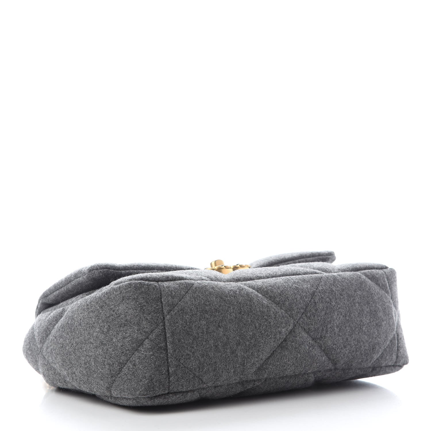 Chanel Wool Quilted Medium Chanel 19 Flap Grey 3 of 10