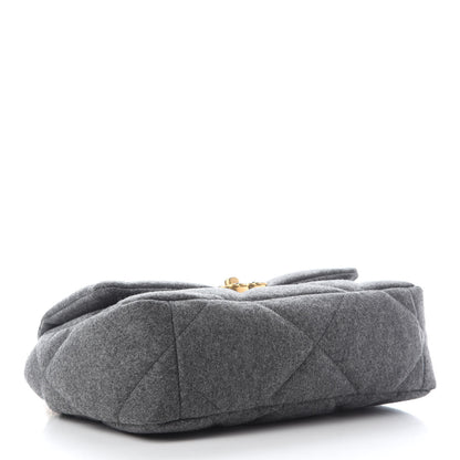 Chanel Wool Quilted Medium Chanel 19 Flap Grey 3 of 10