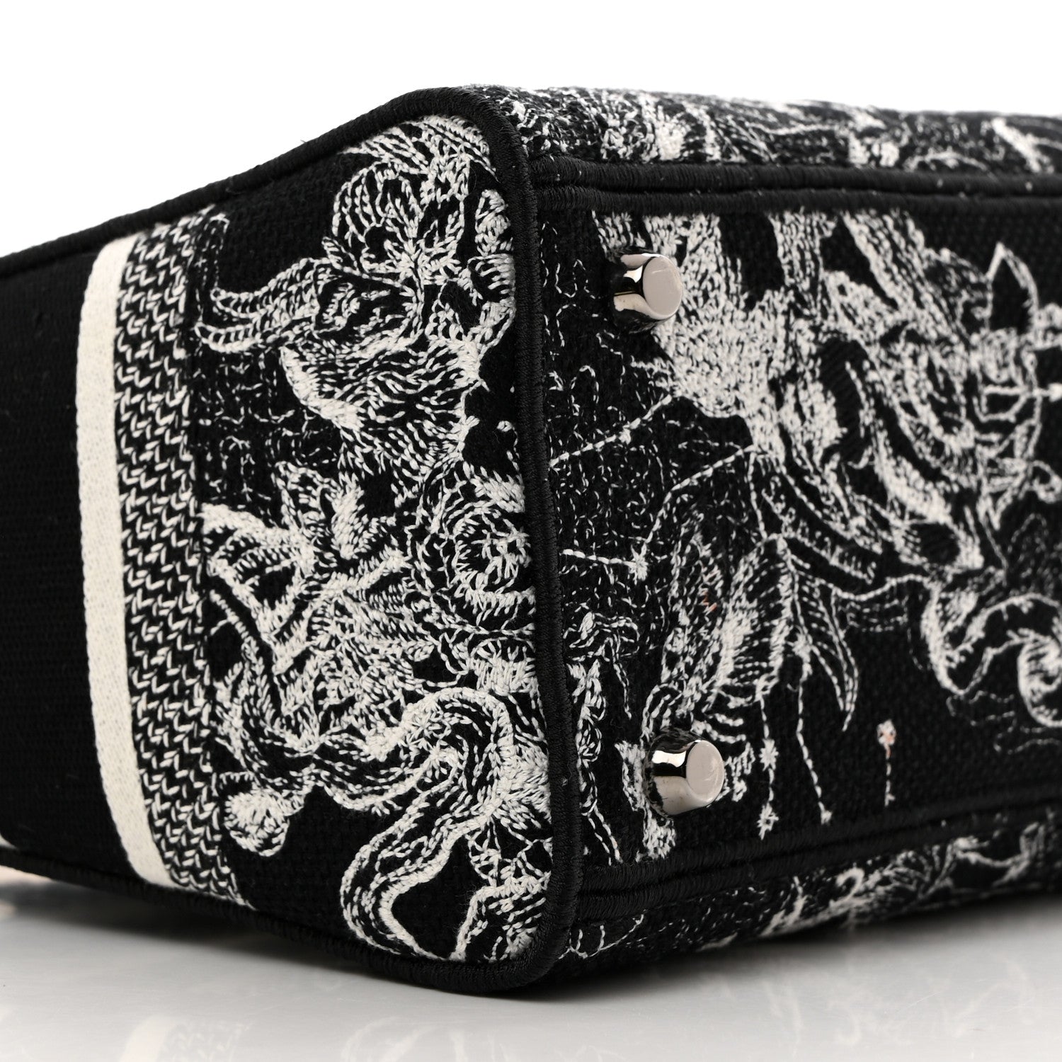 Christian Dior Canvas Embroidered Zodiac Toile De Jouy Medium Lady D-Lite Black 9 of 10