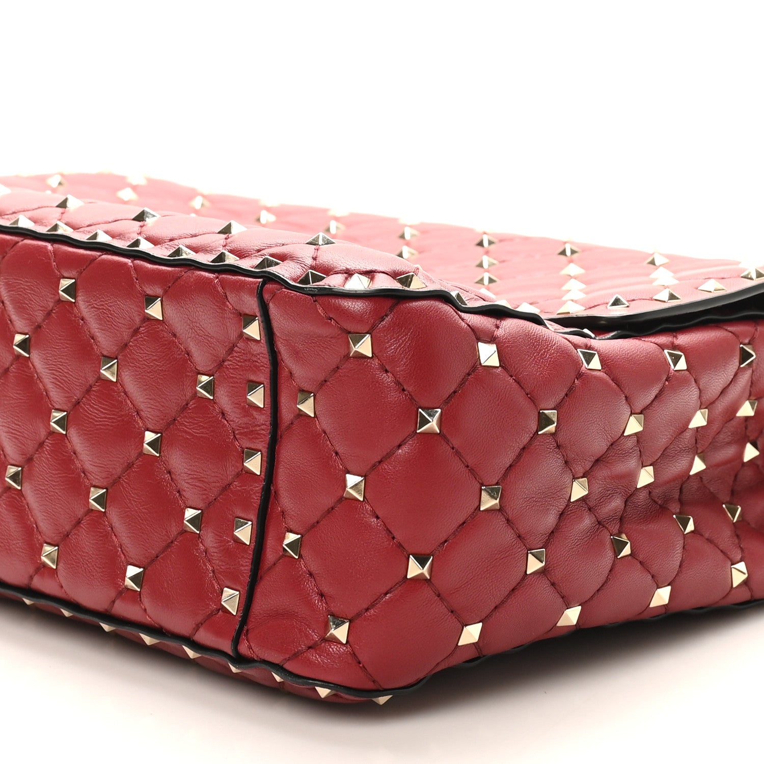 Valentino Garavani Nappa Large Rockstud Spike Shoulder Bag Rubino 9 of 9