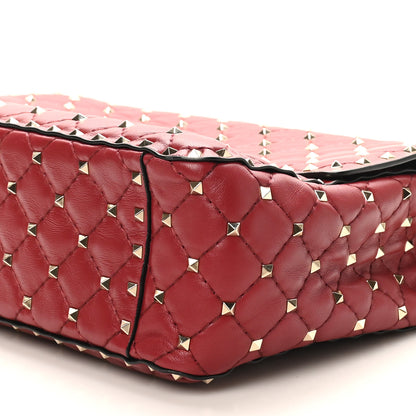 Valentino Garavani Nappa Large Rockstud Spike Shoulder Bag Rubino 9 of 9
