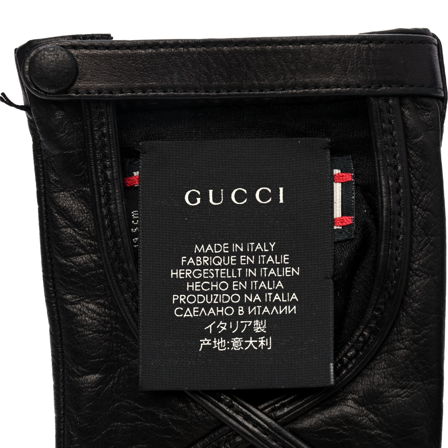 Gucci Lambskin Horsebit Gloves 8 L Black 3 of 4