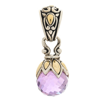 John Hardy Sterling Silver 18K Yellow Gold Amethyst Pendant 3 of 5