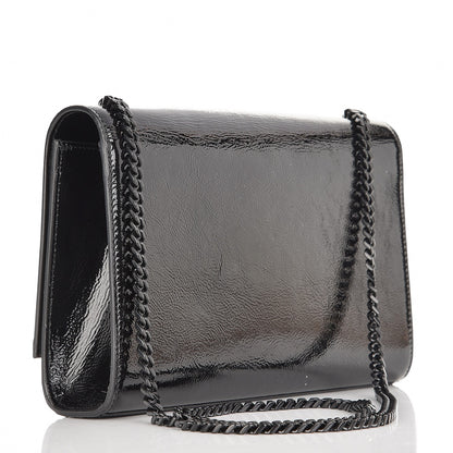 Saint Laurent Textured Patent Medium Classic Monogram Kate Satchel Black 3 of 7