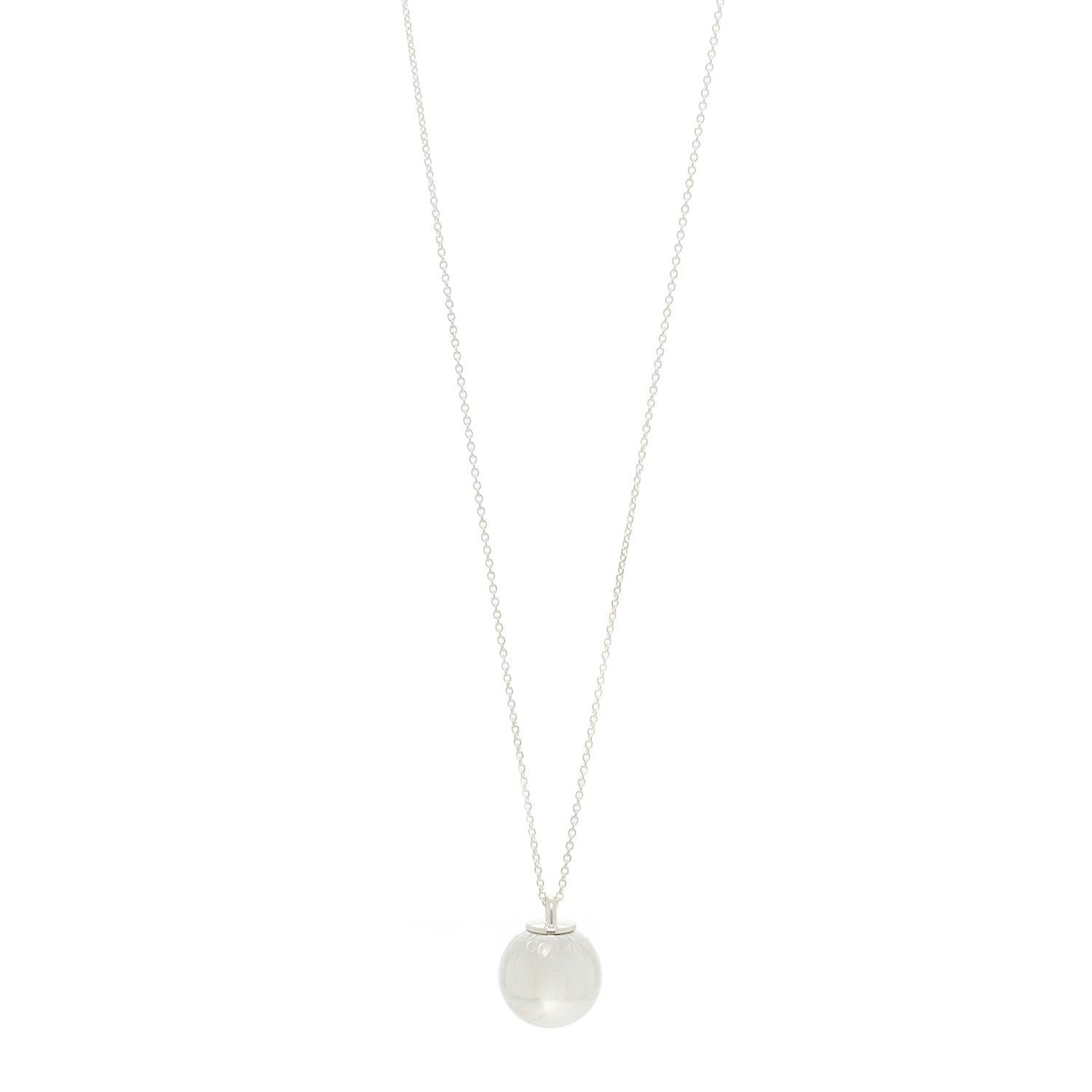 Tiffany Sterling Silver 19mm HardWear Ball Pendant Necklace 1 of 5