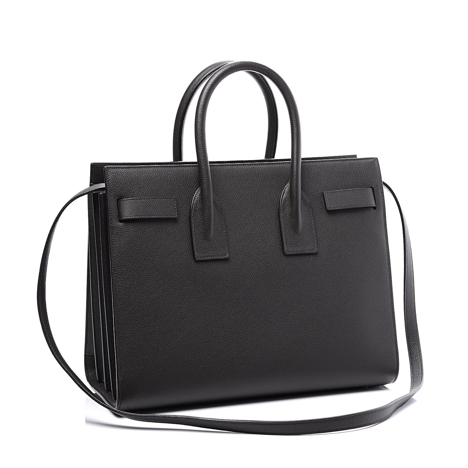 Saint Laurent Grained Calfskin Small Sac De Jour Coal 2 of 13
