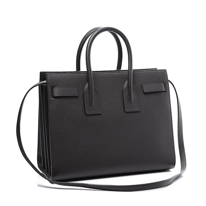 Saint Laurent Grained Calfskin Small Sac De Jour Coal 2 of 13