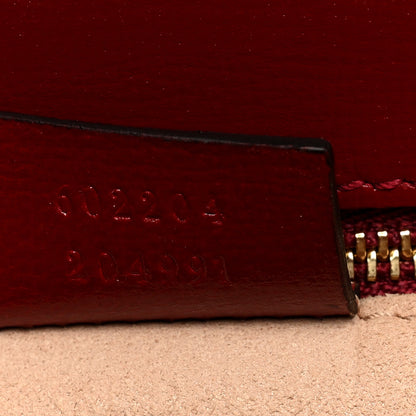 Gucci GG Supreme Monogram Azalea Calfskin Horsebit 1955 Shoulder Bag Beige Ebony New Cherry Red 7 of 10