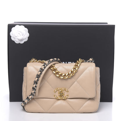 Chanel Lambskin Quilted Medium 19 Flap Beige 11 of 11