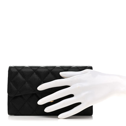 Chanel Caviar Quilted Large Flap Wallet Black 2 of 9