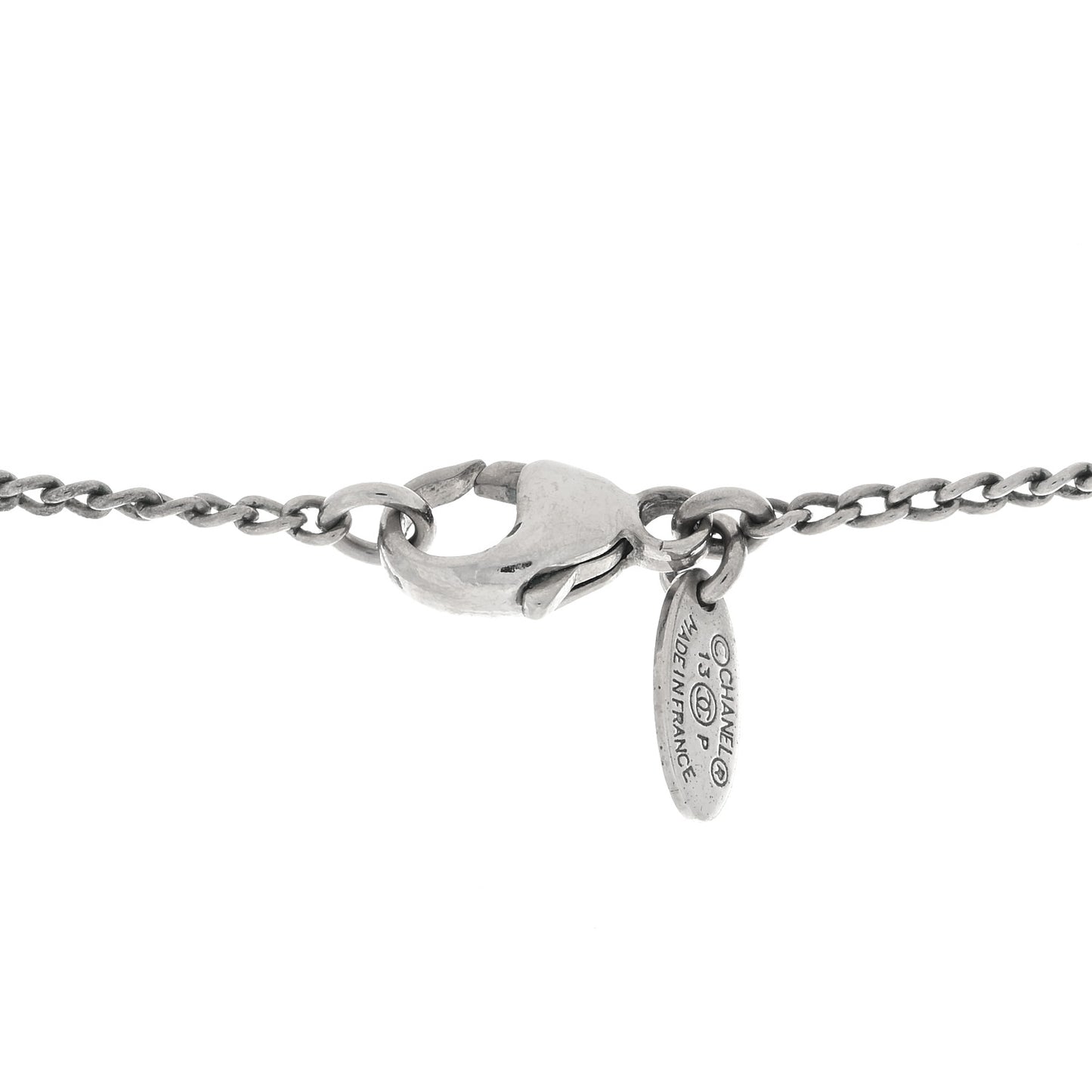 Crystal CC Pendant Necklace Silver