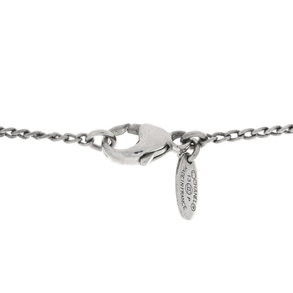 Chanel Crystal CC Pendant Necklace Silver 3 of 3