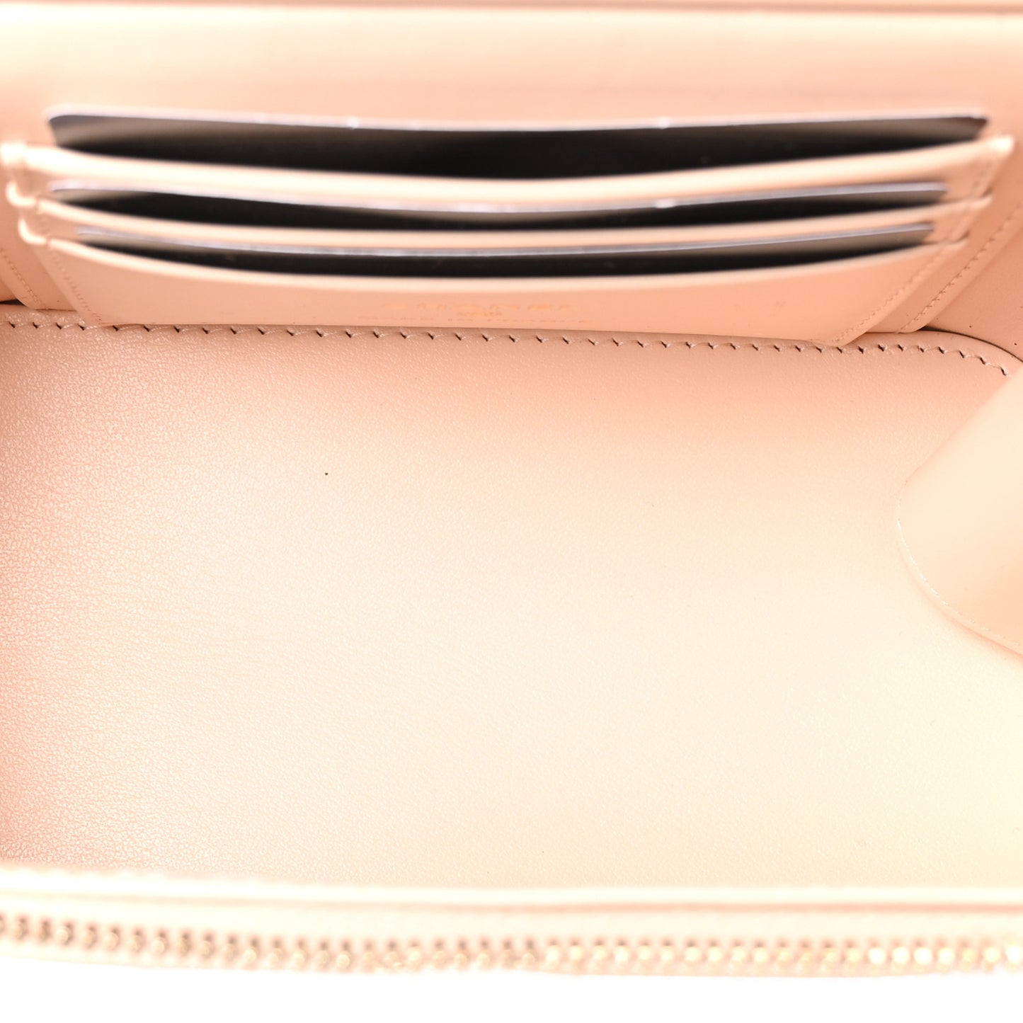 Caviar Quilted Top Handle Long Vanity Beige