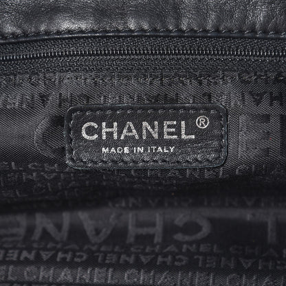Chanel Lambskin Stitched Accordion Tote Black 6 of 10