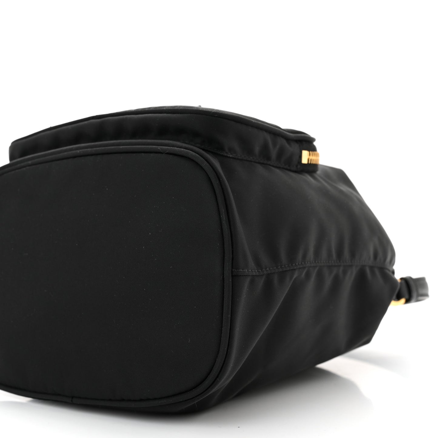 Saffiano Tessuto Nylon Mini Bucket Crossbody Bag Black