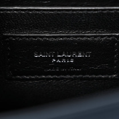 Saint Laurent Satin Small Classic Monogram Kate Tassel Satchel Navy Blue 6 of 11