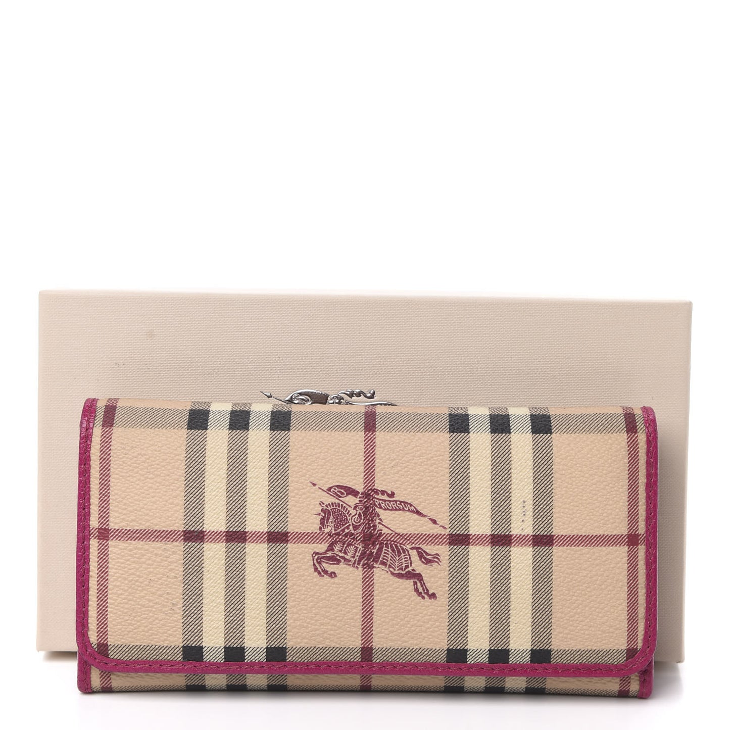 Haymarket Check Continental Wallet Rhubarb Pink