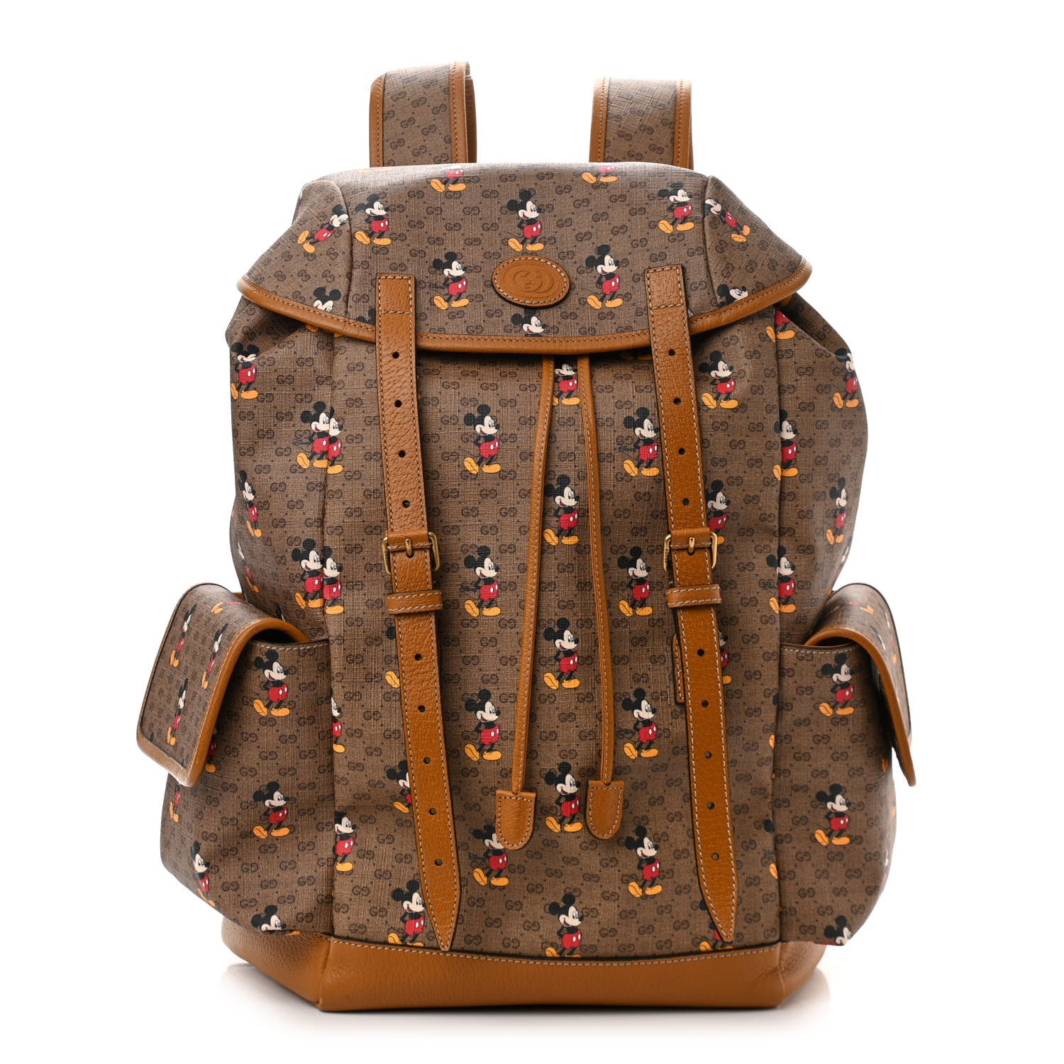 Gucci X DISNEY Mini Vintage GG Supreme Monogram Mickey Mouse Medium Backpack Beige Vintage Sun Oil 1 of 10