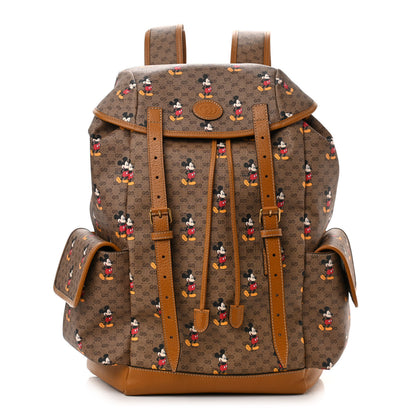 Gucci X DISNEY Mini Vintage GG Supreme Monogram Mickey Mouse Medium Backpack Beige Vintage Sun Oil 1 of 10