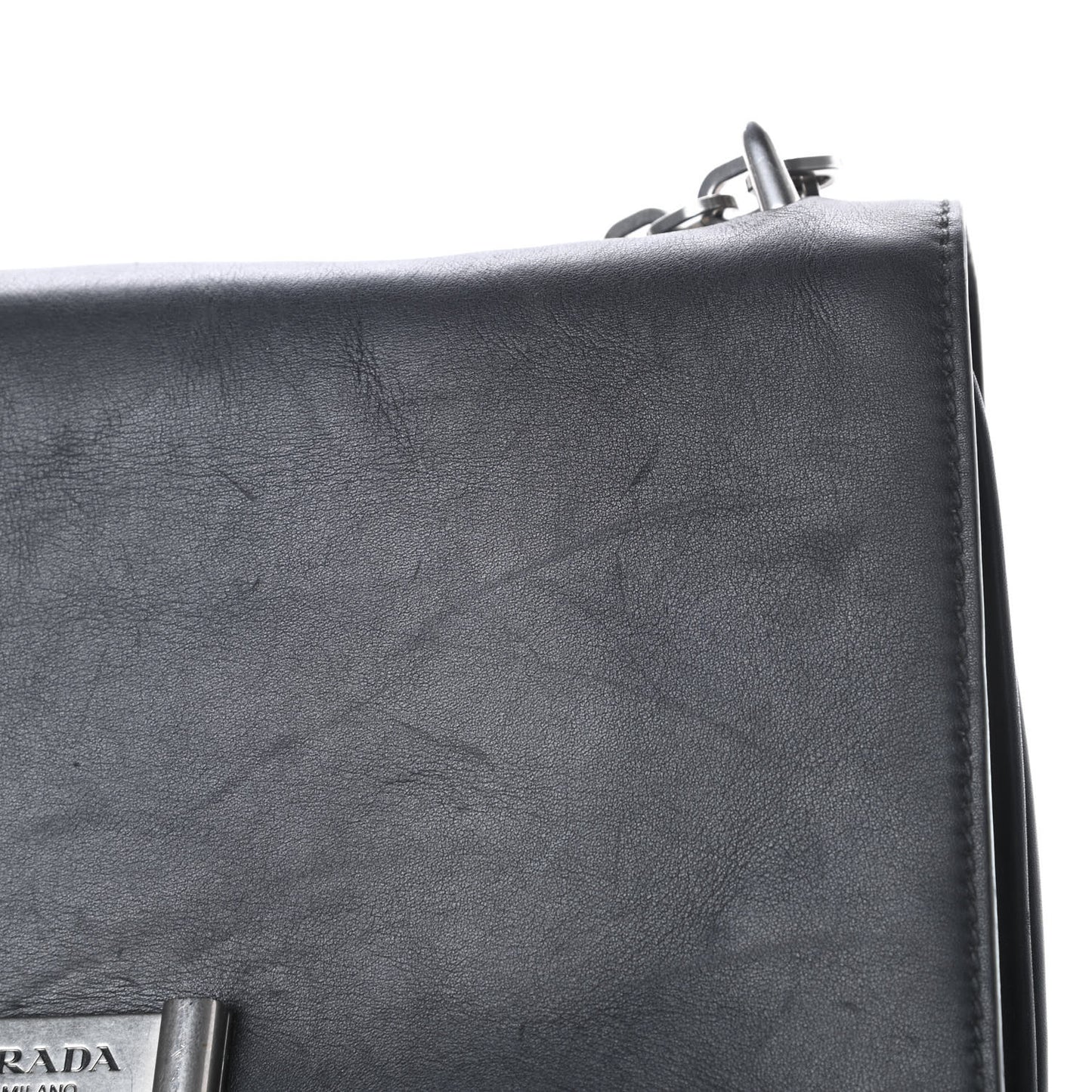 Soft Calf Chain Shoulder Bag Black