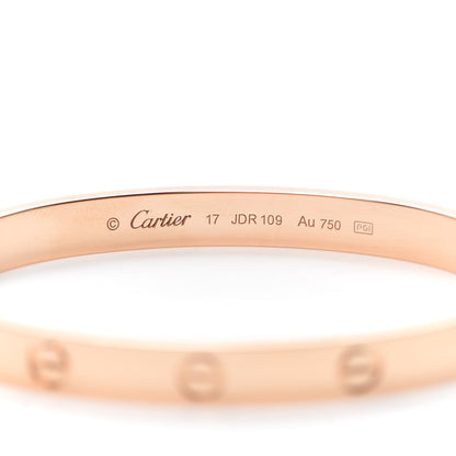 Cartier 18K Pink Gold LOVE Bracelet 17 5 of 7