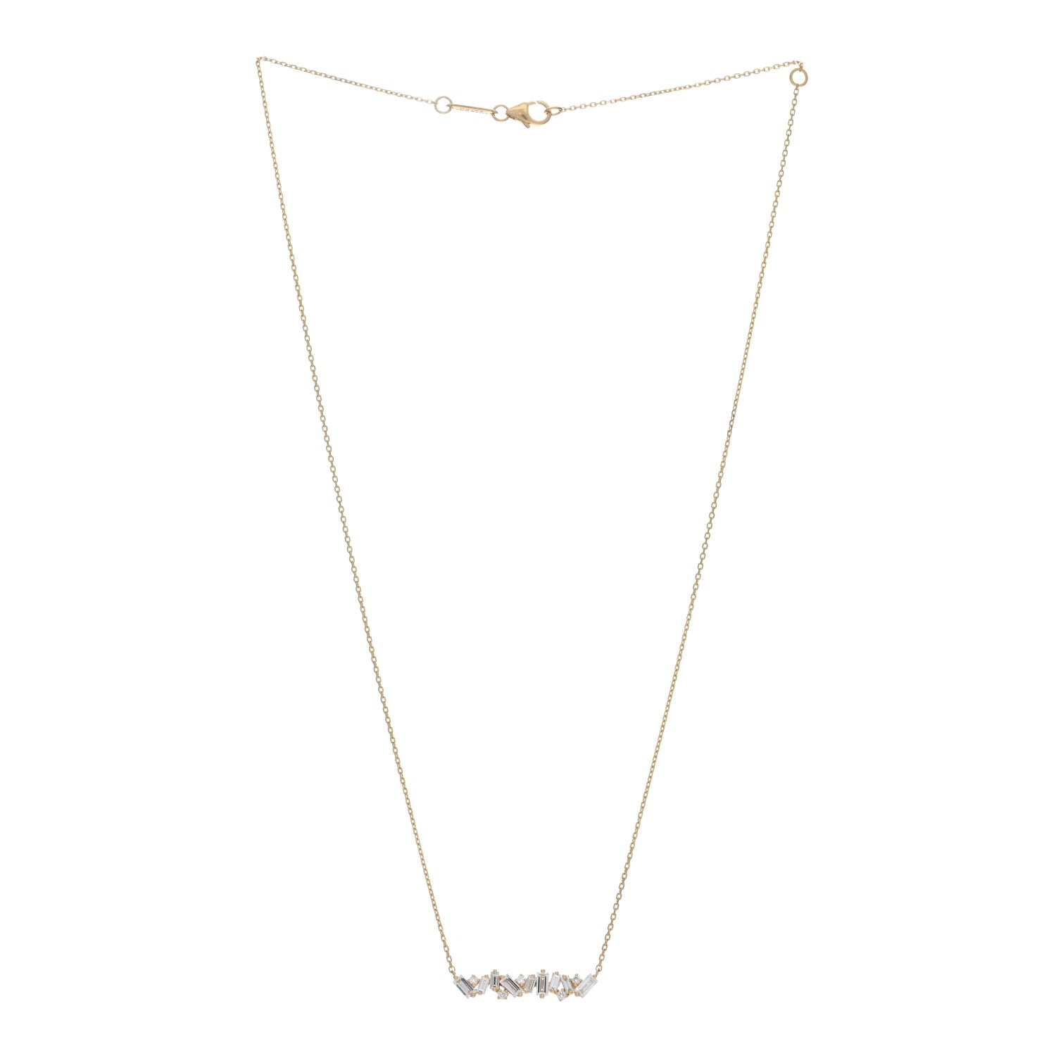 Suzanne Kalan 18K Yellow Gold Diamond Frenzy Bar Necklace 4 of 5