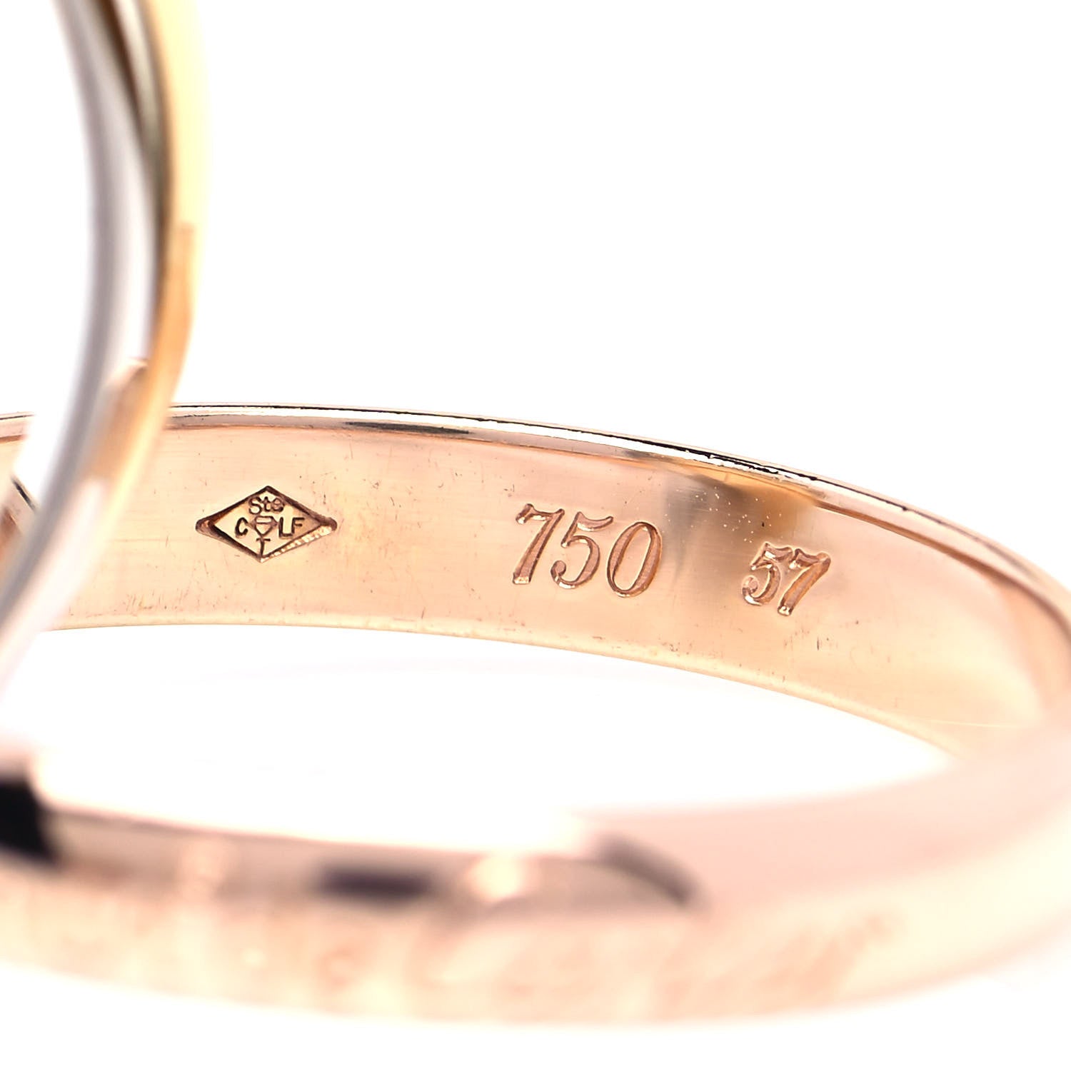 Cartier 18K Pink Yellow White Gold Classic Les Must De Cartier Trinity Ring 57 8 9 of 10