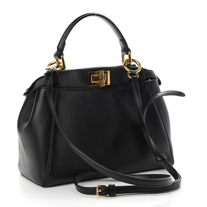 Fendi Nappa Mini Peekaboo Iconic Satchel Black 3 of 10