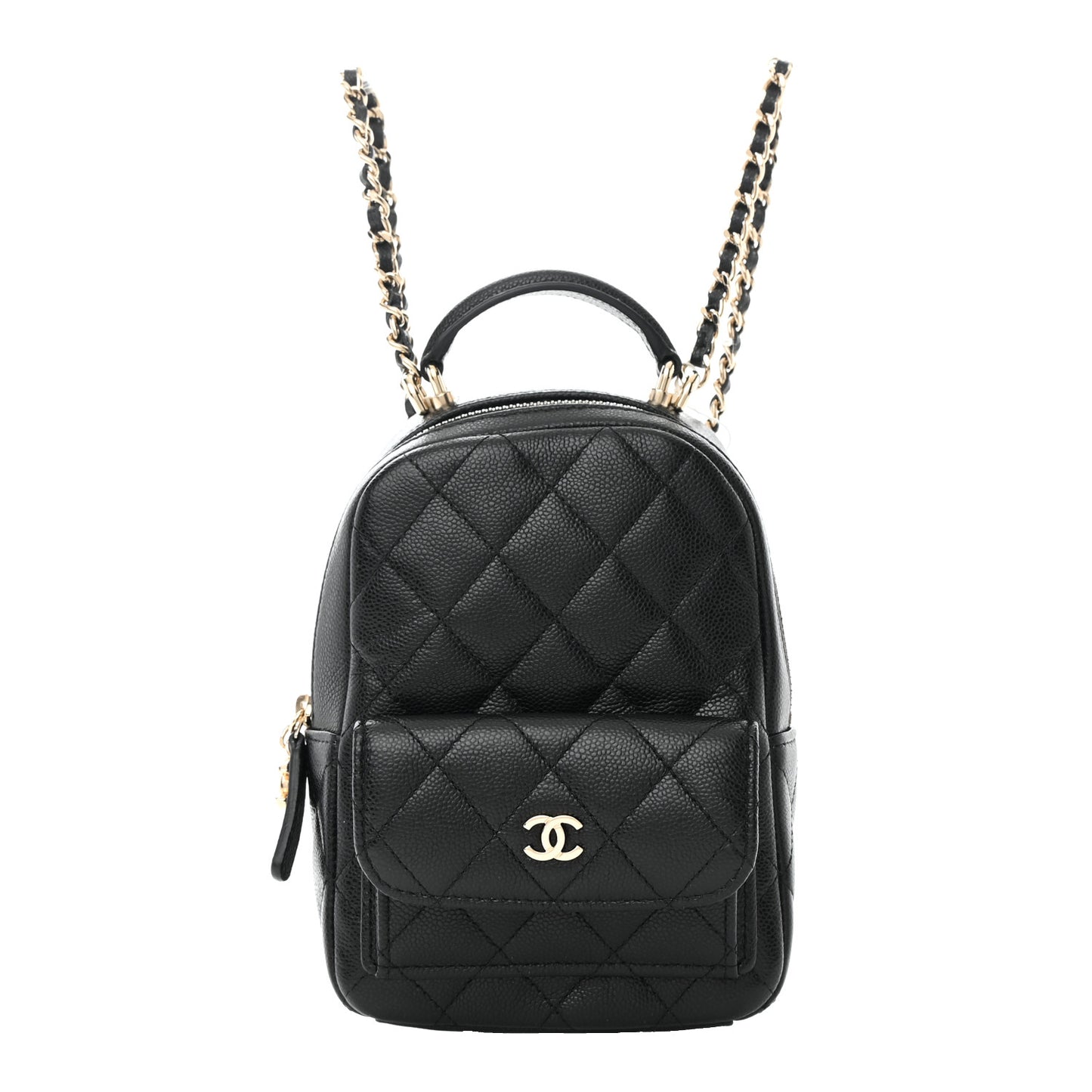 Caviar Quilted CC Mini Classic Backpack Black