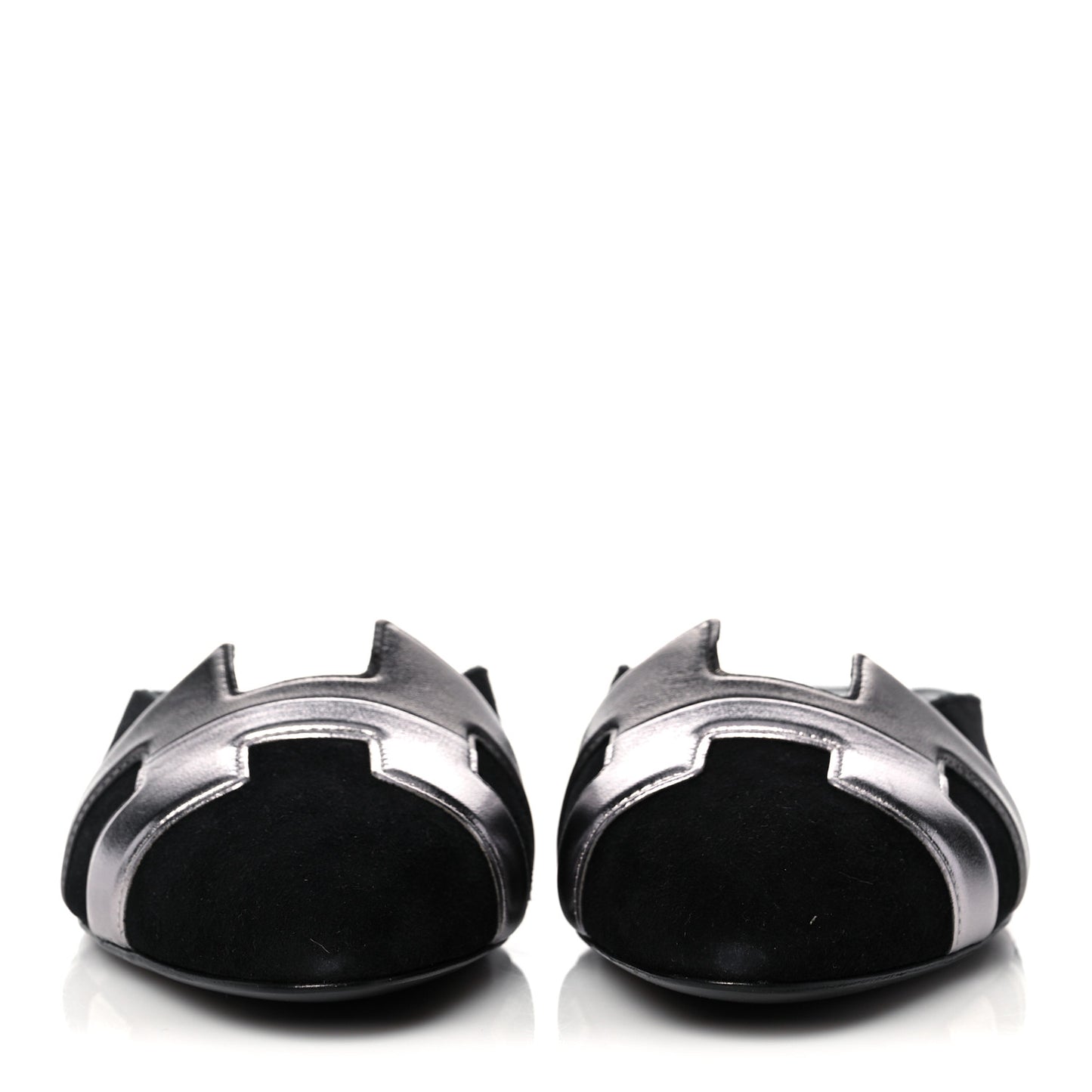 Suede Goatskin Metallic Nappa Roxane Mules 37.5 Black Canon De Fusil Argent