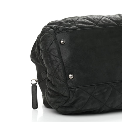 Chanel Iridescent Calfskin Chic Quilt Bowling Bag Black 8 of 11