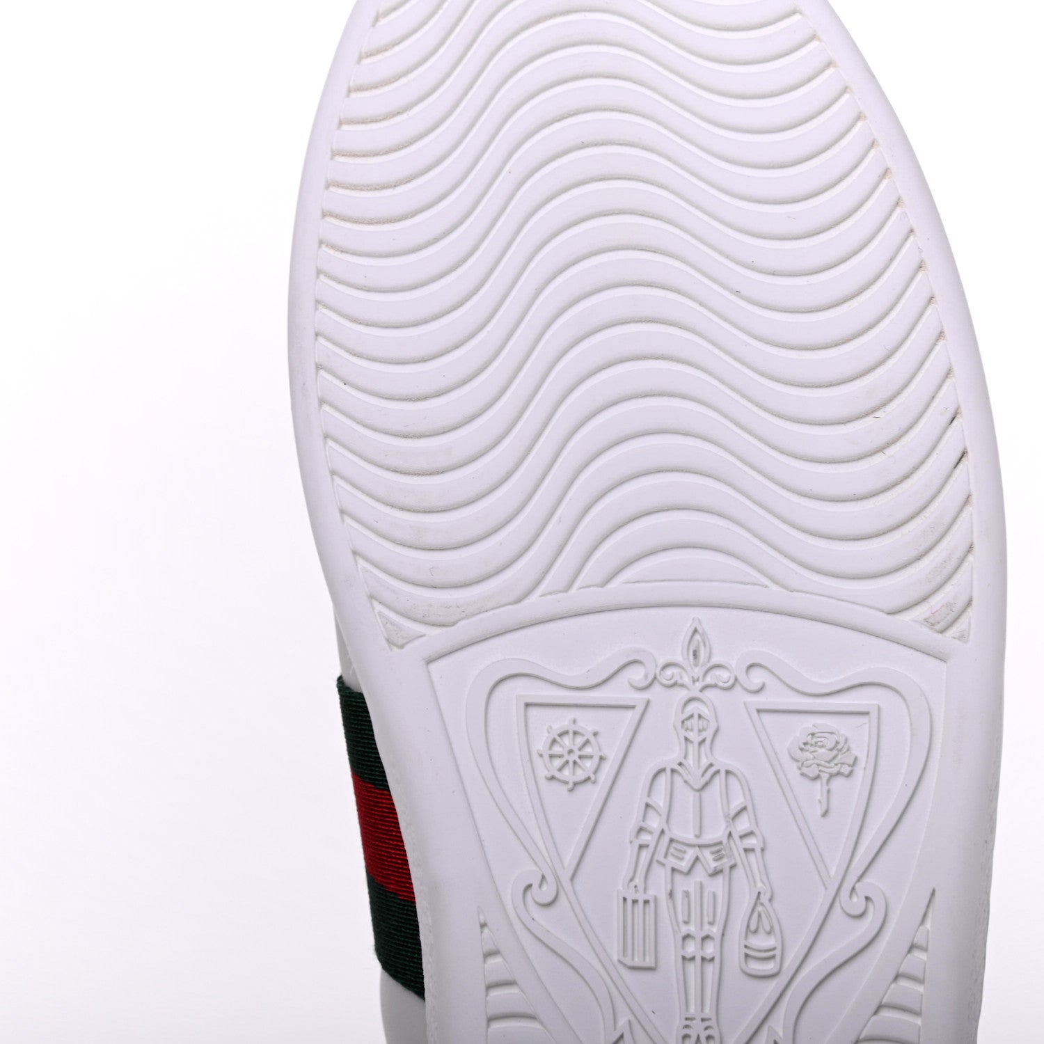 Gucci Calfskin Web Bee Embroidered Womens Ace Sneakers 39.5 White Green 11 of 13