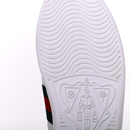 Gucci Calfskin Web Bee Embroidered Womens Ace Sneakers 39.5 White Green 11 of 13