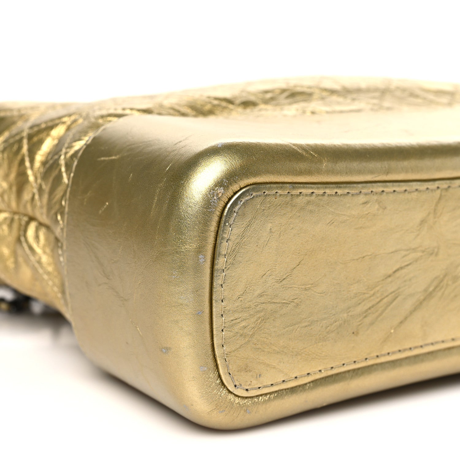 Chanel Metallic Aged Calfskin Quilted Medium Gabrielle Gold 9 of 10