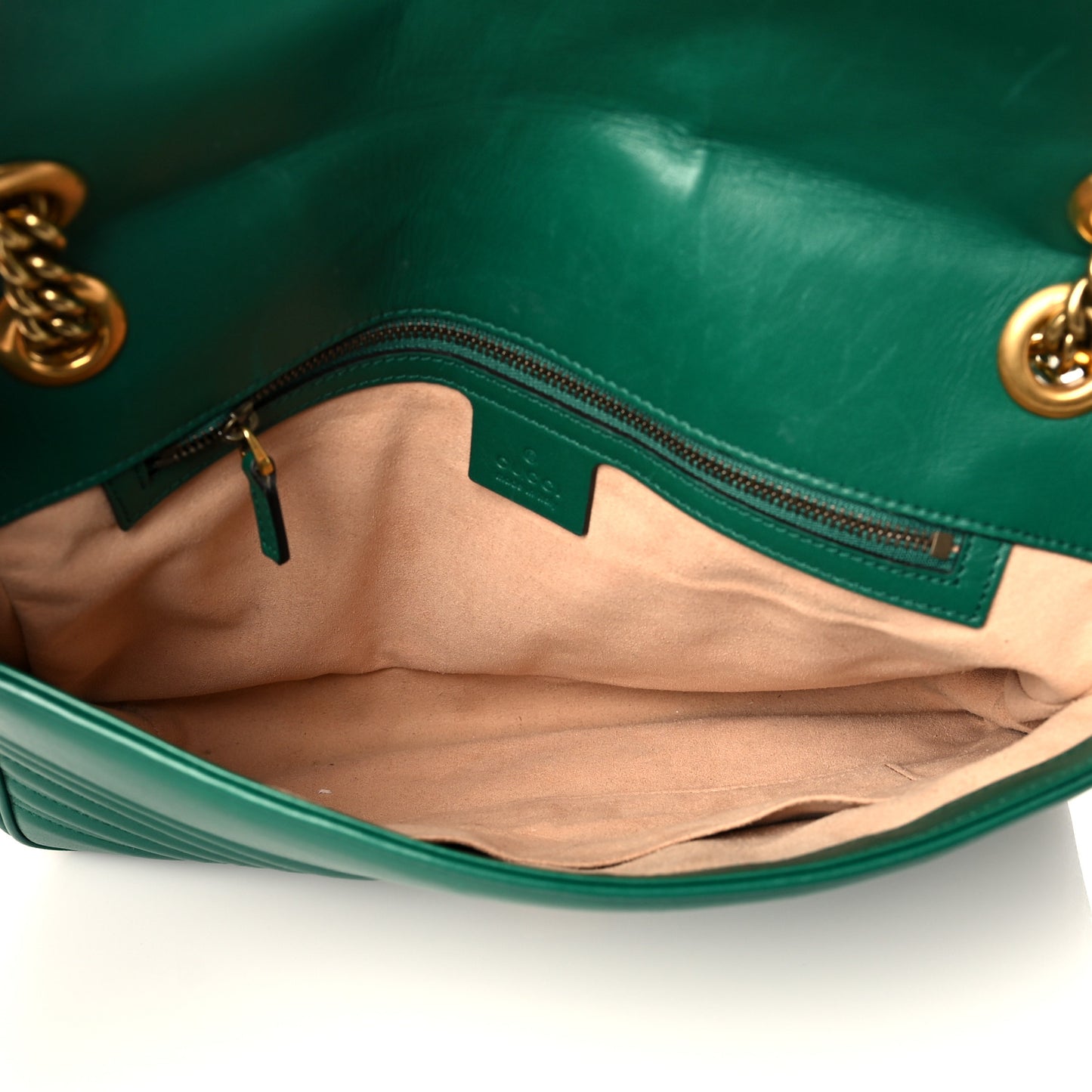 Calfskin Matelasse Medium GG Marmont Shoulder Bag Emerald Green