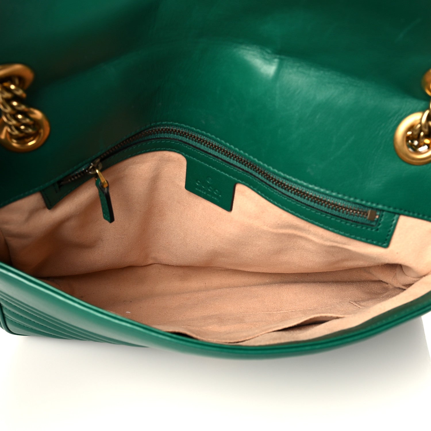 Gucci Calfskin Matelasse Medium GG Marmont Shoulder Bag Emerald Green 5 of 12