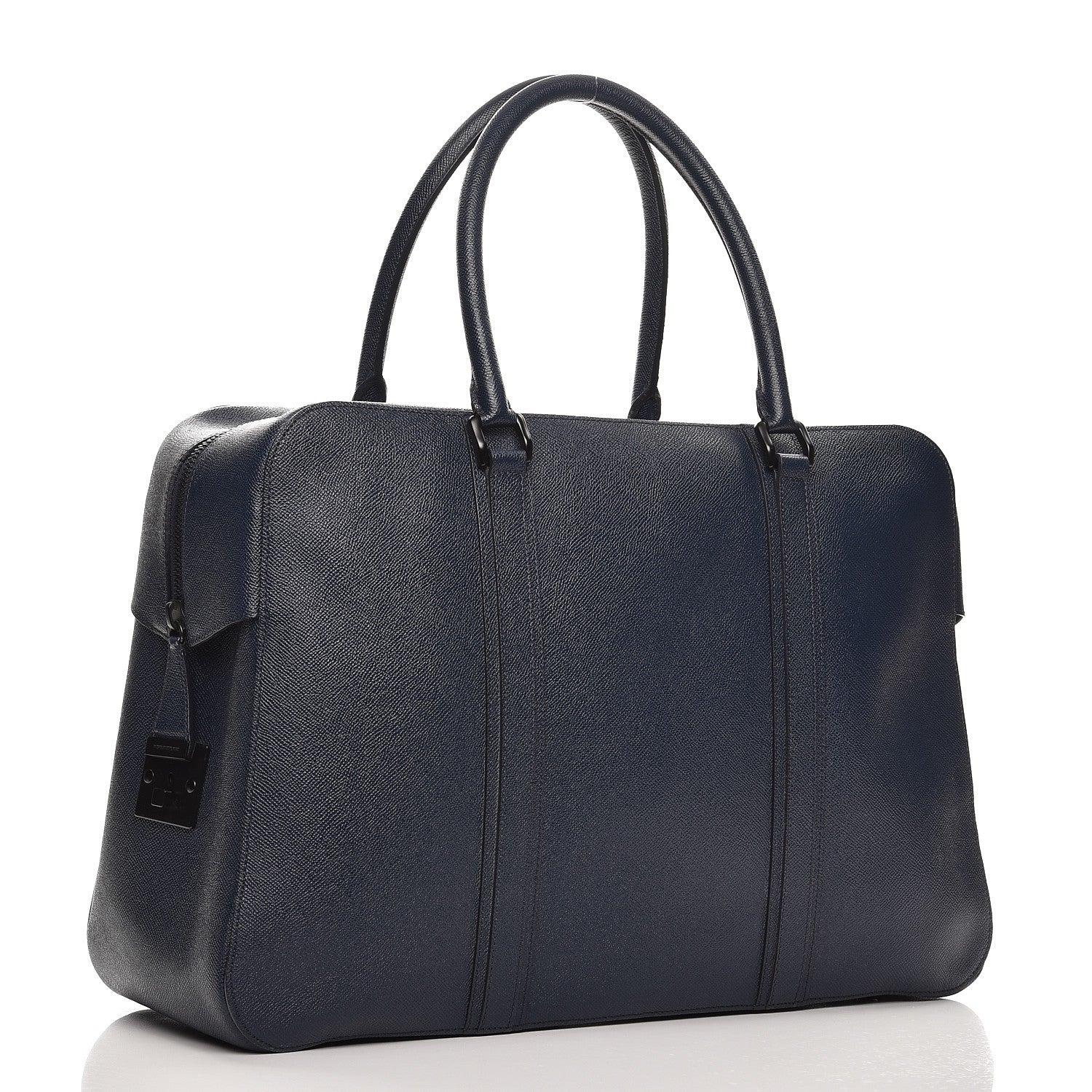 Burberry Textured Calfskin Briefcase Bag Dark Cobalt 3 of 12