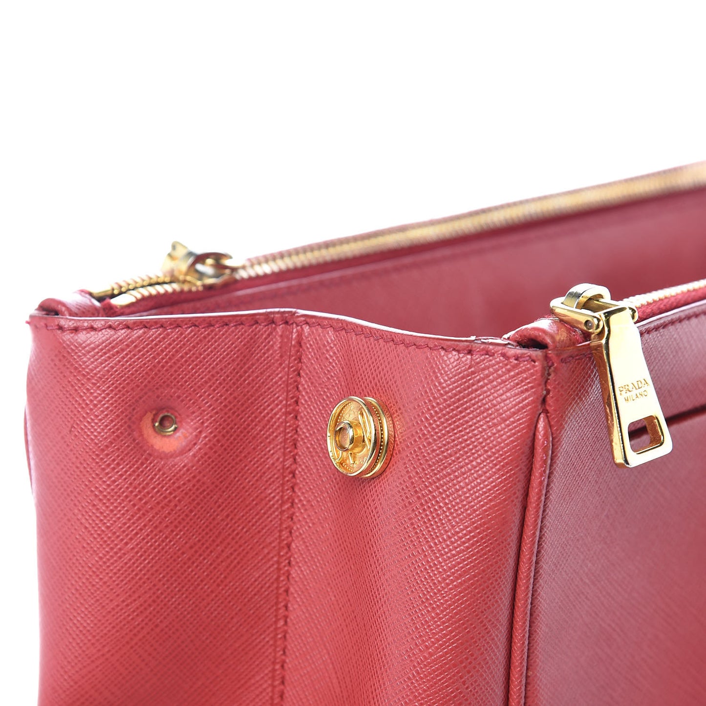 Saffiano Medium Galleria Double Zip Tote Fuoco
