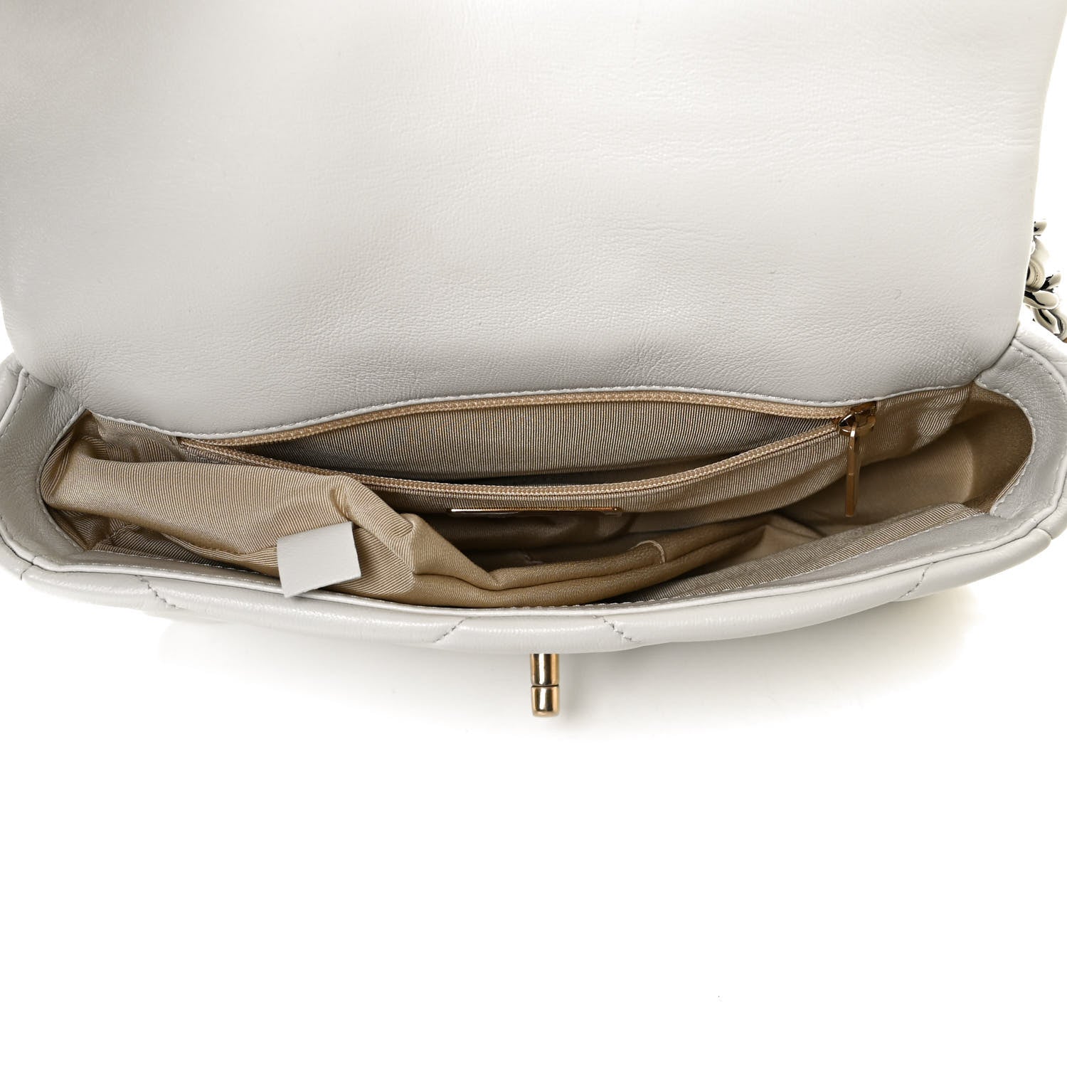 Chanel Goatskin Quilted Medium Chanel 19 Flap White 5 of 13