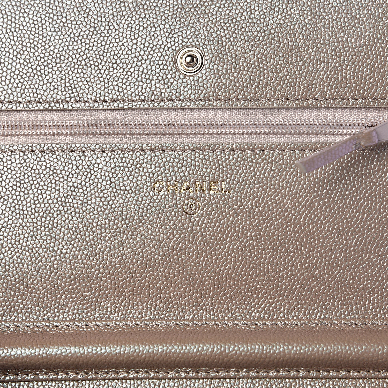 Chanel Iridescent Caviar Quilted Wallet On Chain WOC Beige 5 of 11