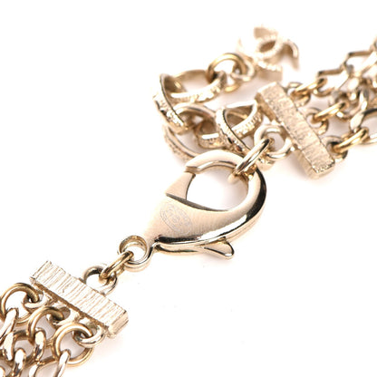 Chanel Multi Strand Chain Baguette Crystal CC Necklace Gold 5 of 6
