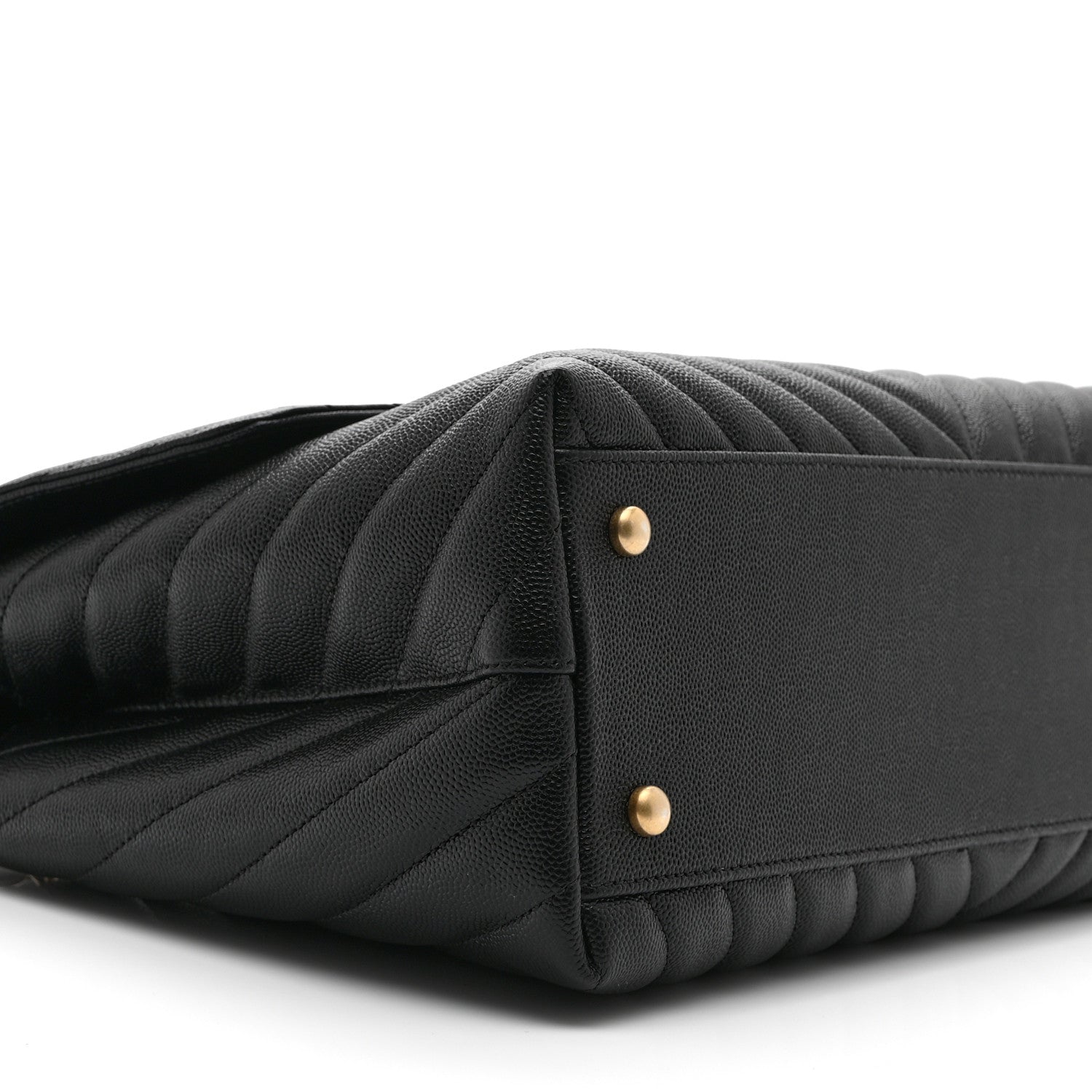 Chanel Caviar Chevron Quilted Medium Coco Handle Flap Black 9 of 10